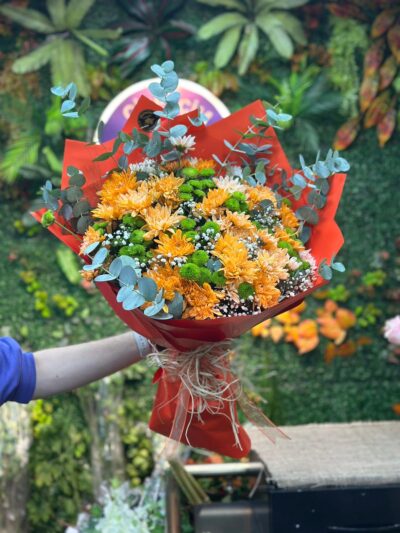 Turuncu Ahenk Kasımpatı Buketi