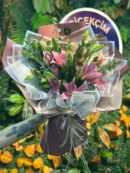 Pembe Lilyum Buketi Büyük Boy