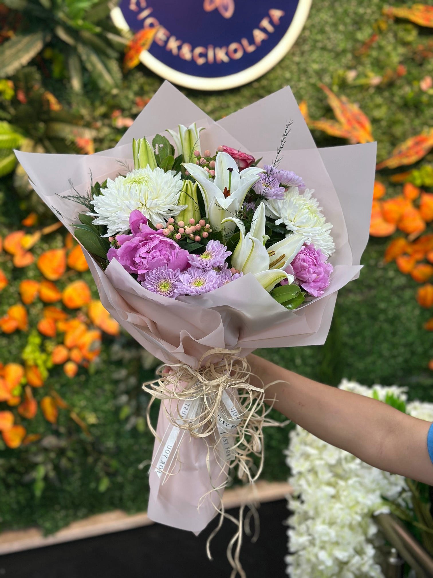 Karışık Şakayık Lilyum Buketi - Görsel 2