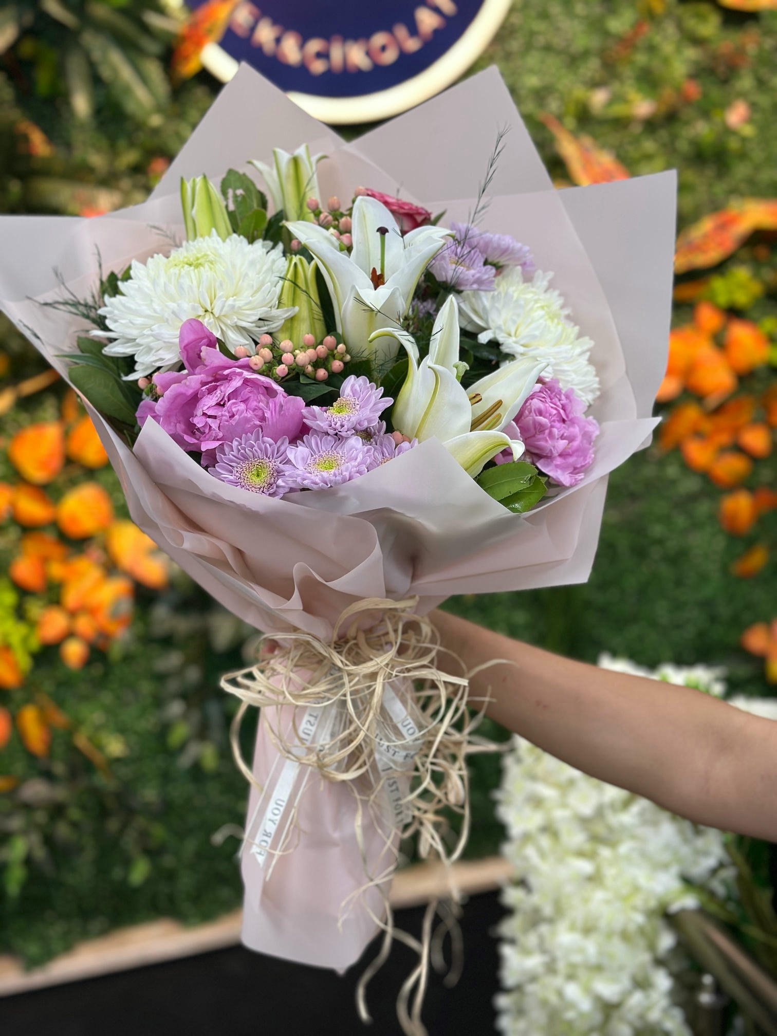 Karışık Şakayık Lilyum Buketi - Görsel 3