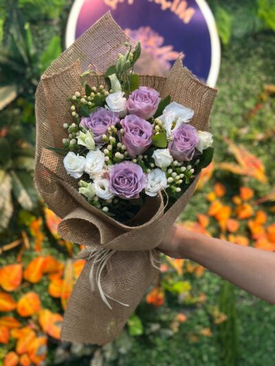 Lila Gül Lisyantus Buketi