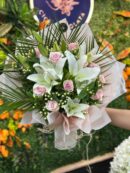 Lilyum Pembe Gül Buketi 