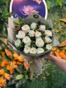 15 Beyaz Gül Buketi