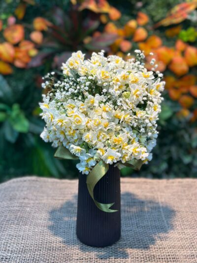 Siyah Vazoda Nergis Aranjmanı