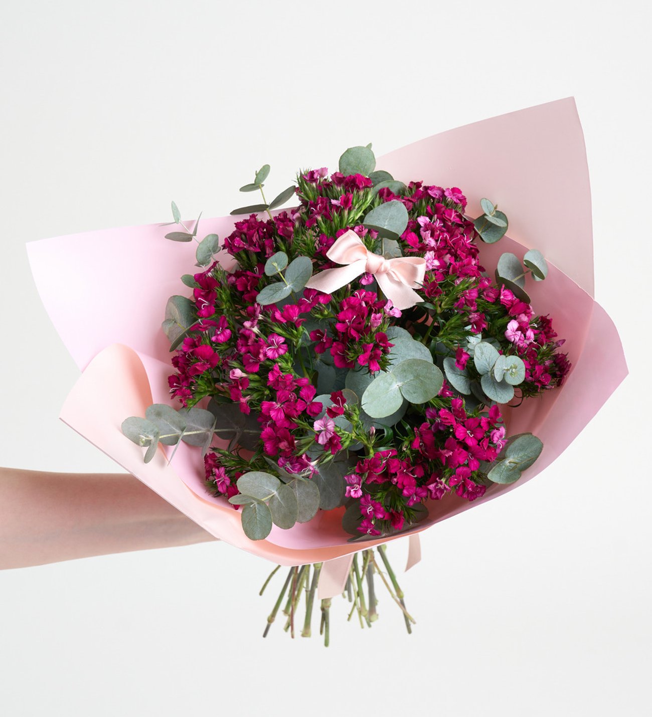 Pembe Kurdeleli Bukette Hüsnüyusuf