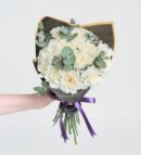 Beyaz Karanfil Çiçek Buketi